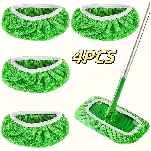 4 reusable mop pad set this microfiber cleaning pad is washable durable and absorbent suitable for hardwood floor and tile cleaning the linaole wet and dry dual use microfiber mop pad is an essential for floor care