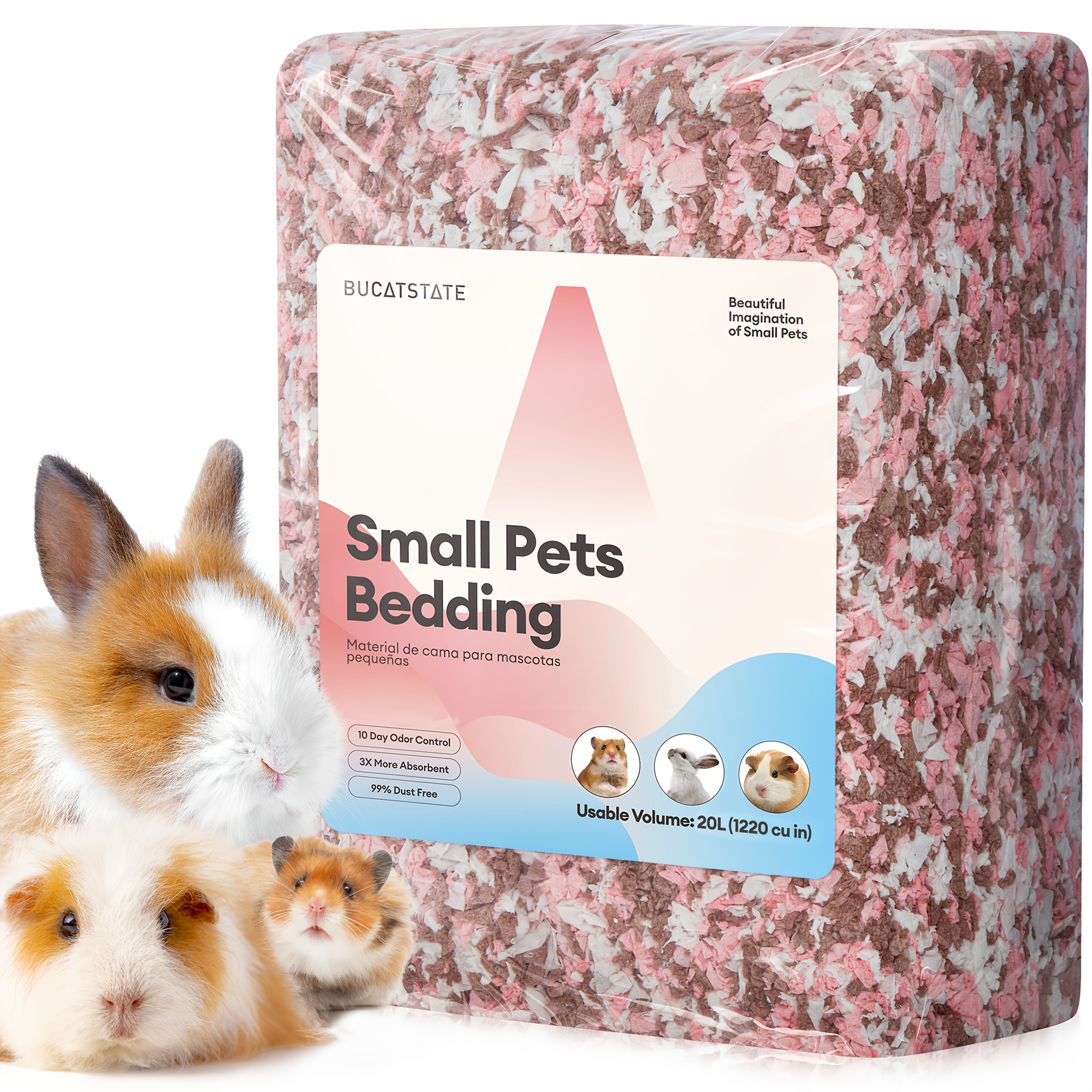 TEMU BUCATSTATE Hamster Bedding 20L, 99% Bedding per cavia Controllo dell'odore Carta Bedding, Bedding per piccoli animali per nano gerbili, Bedding