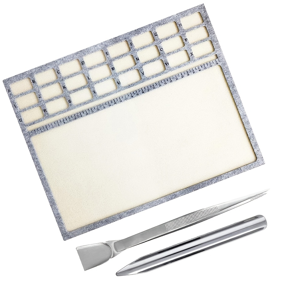 TEMU Soft Felt Bead Pads With Mesh - 3 Models, Stable And Durable Handmade Jewelry Design Boards, Including Stainless Steel Tweezers And Spoons For