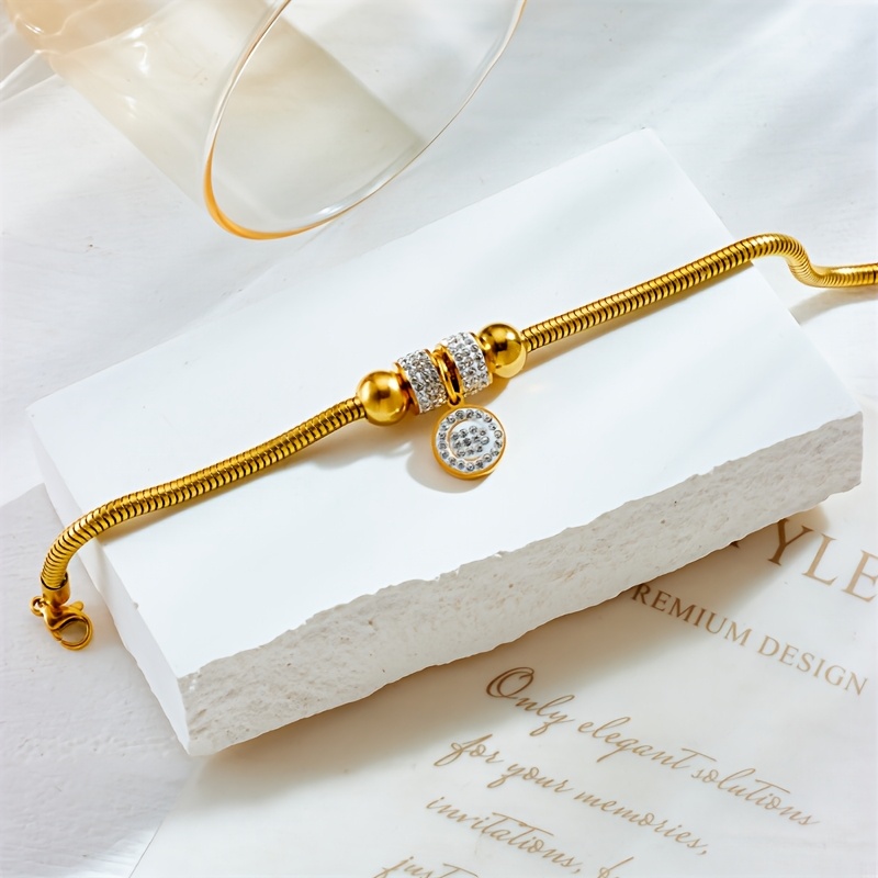 Handmade 18k Golden-Plated Snake Bone Bracelet, Retro Elegant
