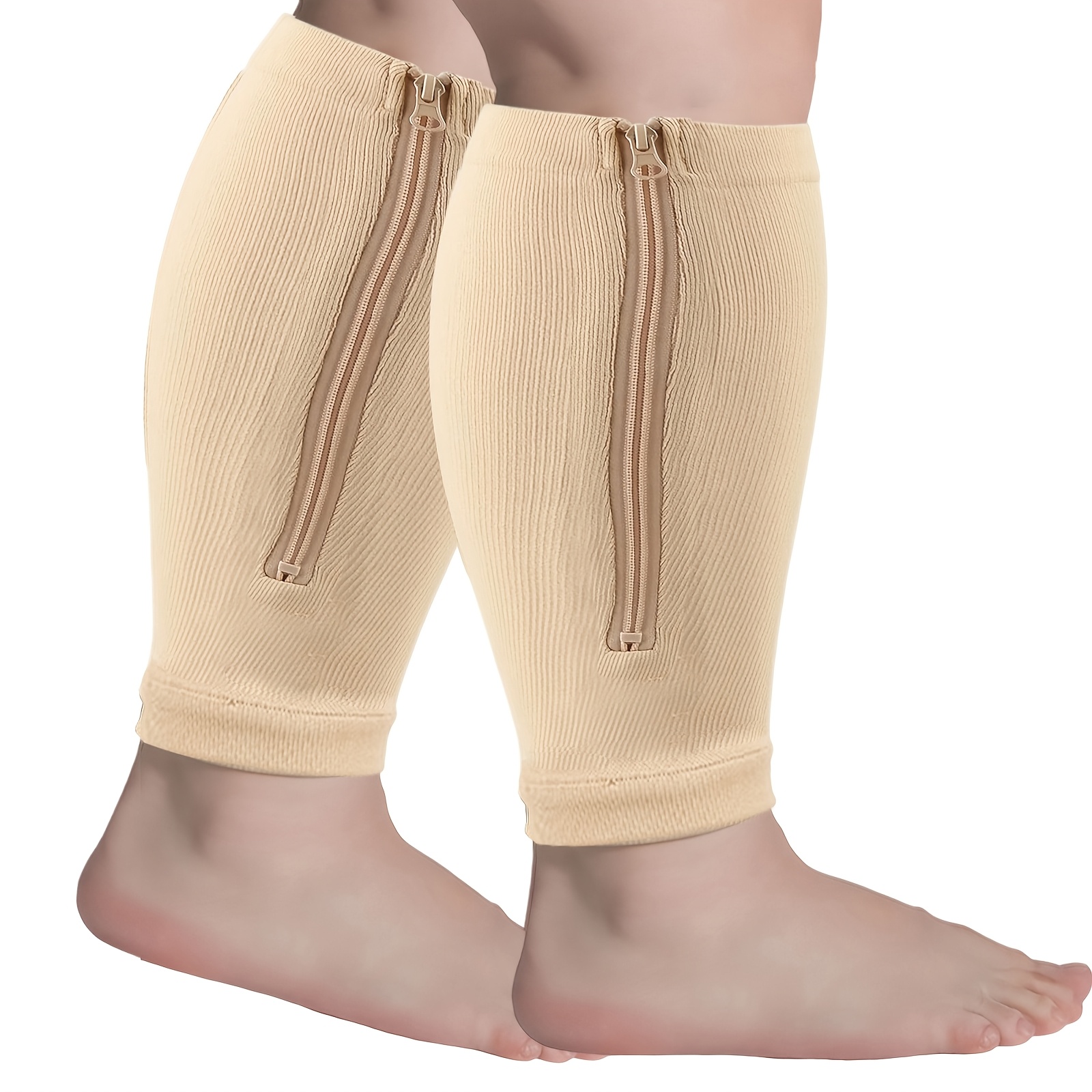 TEMU 1 Paire de Manchons de Compression à Fermeture Éclair Grande Taille 7XL 6XL 5XL 4XL 3XL 2XL, Chaussettes à Fermeture Éclair, Utilisées pour les