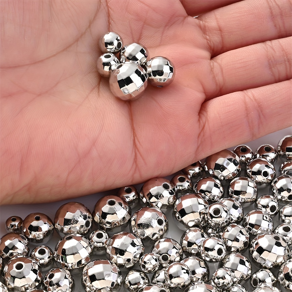 

Acrylic Mirror Disco Ball Spacer Beads 6/8/10/12mm For Making, Necklace, Bracelet, Earrings Craft Supplies - Ccb Loose Beads Bulk Pack