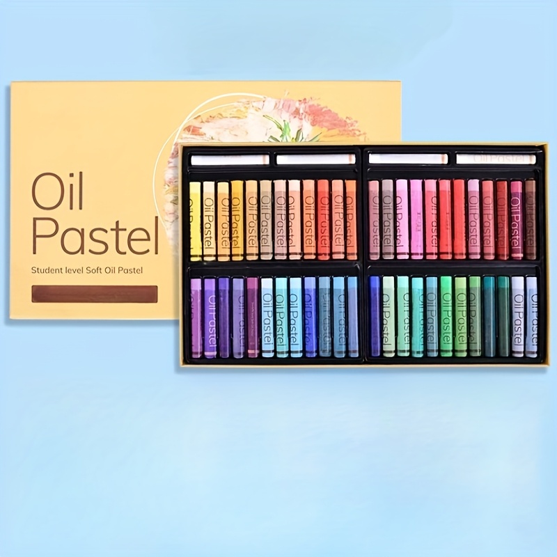 Image of A Collection Of 52 Soft Oil Pastels, Featuring 48 Vibrant Colors And 4 White , Perfect For Artists