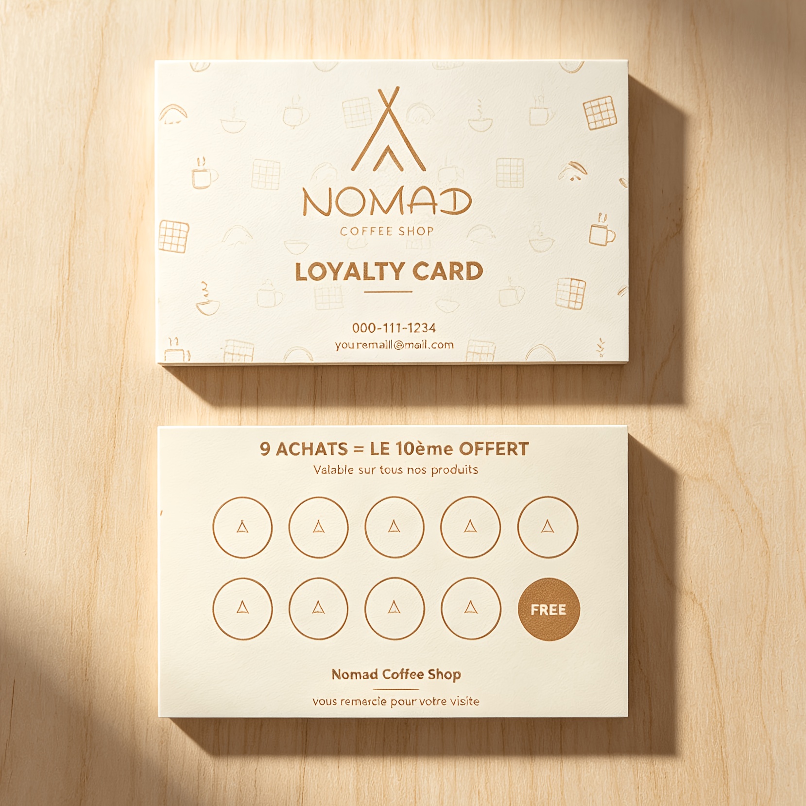 TEMU Cartes de visite personnalisées 100pcs 200pcs 500pcs 1000pcs, Cartes d'adhésion personnalisées pour café, Cartes de tampons de , Cartes