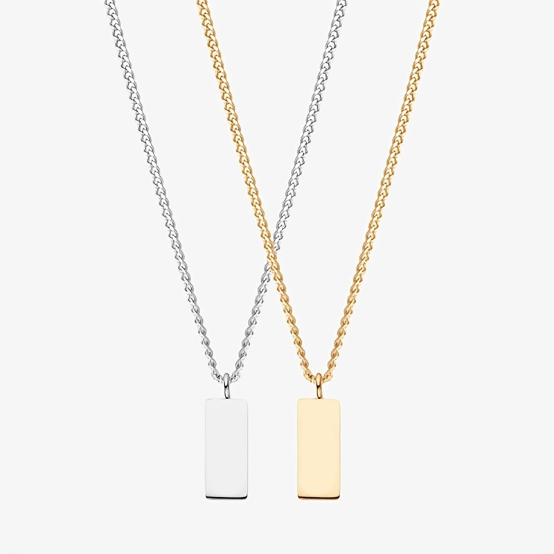 2pcs Personalized Couple's Necklace with Name and Date