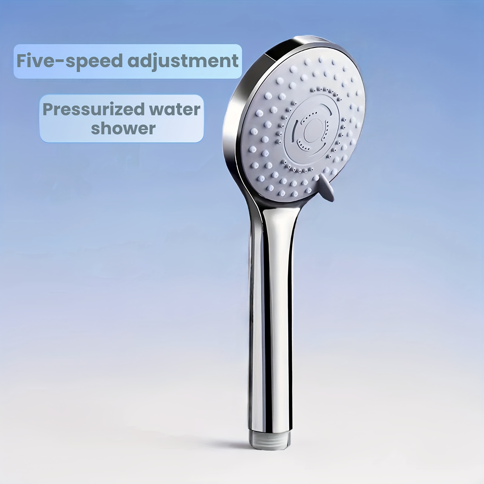 Image of 1pc Abs Material Air Pressurized Large Water Shower, Handheld Shower Knob To Adjust The Four-speed Water Outlet Mode Home Bathroom Showerhead For Shower Use For Shower Use