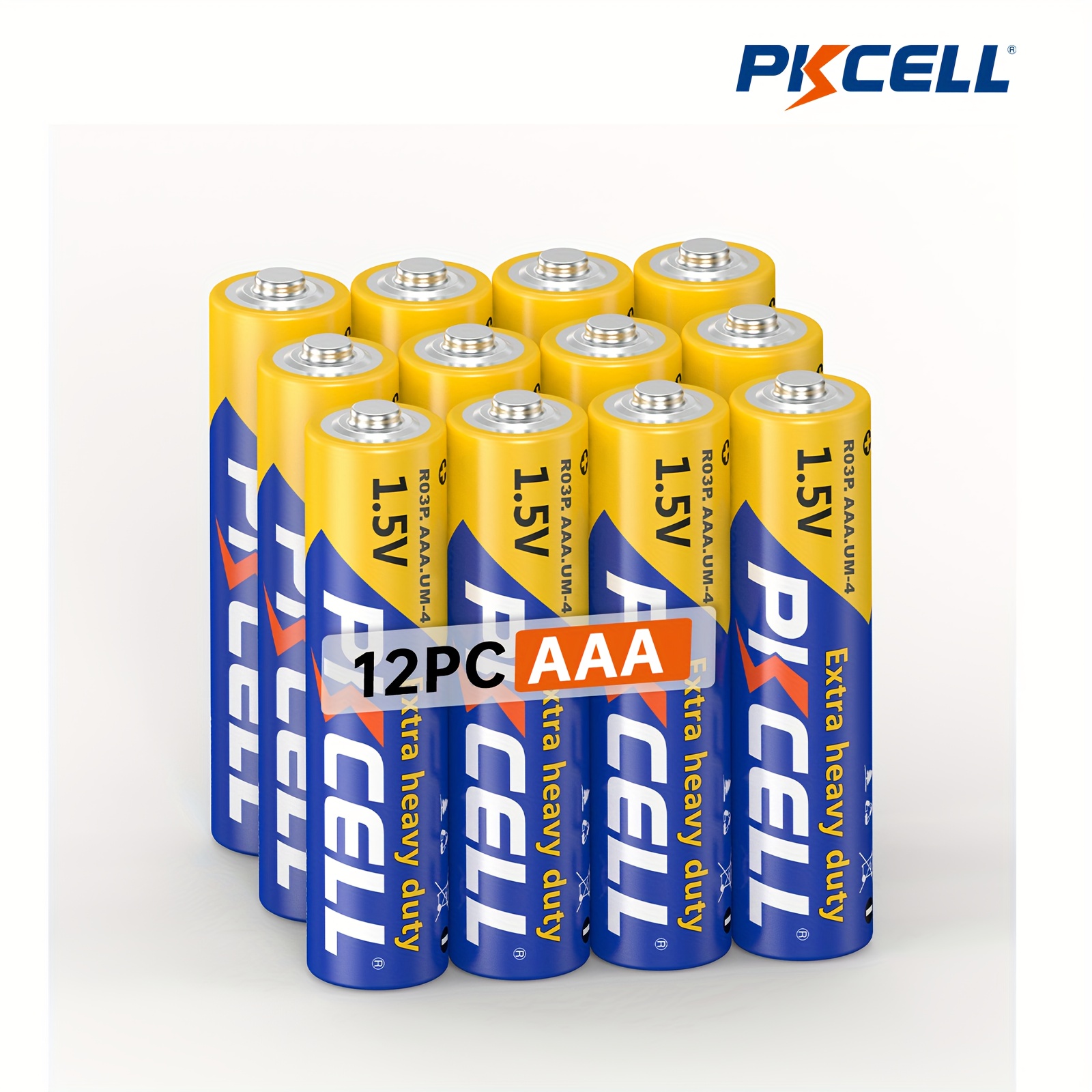 TEMU Pkcell Aaa Batteries, 3a R03p Um4 Batteries, 1.5v Am4 Aaa Carbon Disposable Batteries, Suitable For Led Candles, Clocks, Remote Controls,