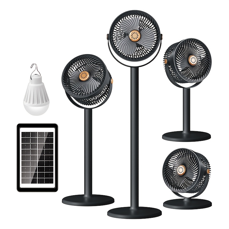 USB Charging Home Floor Fan, Solar Floor Fan, Outdoor Solar Charging Electric Fan, Retractable Floor Fan, Long-lasting and Durable Fan, Suitable for Home Living Rooms and Outdoor Camping