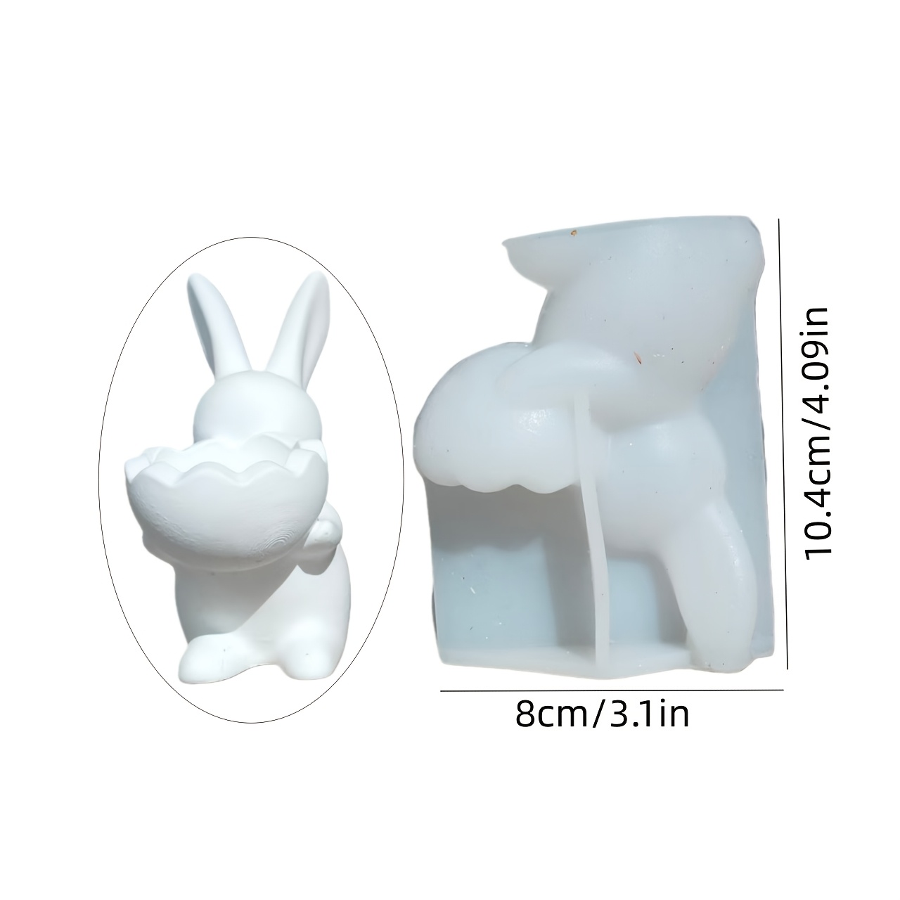 Image of 4pcs Diy Resin/mold For & Rabbit Figurines - Irregular Shape European Plump Bunny Egg Shaping Molds Suitable For Resin, Clay, Wax, Soap Making - Crafting, Resin, Miniature Decorations