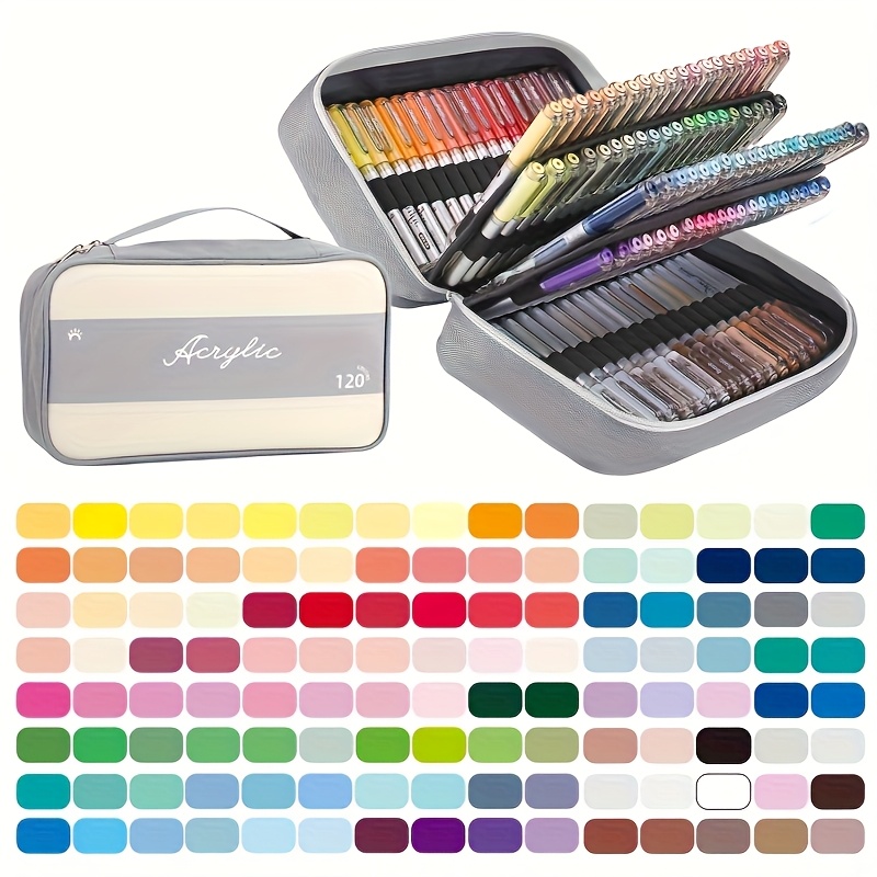 Image of 120 Colors Acrylic Markers Suitable For Rock Painting, Glass, Wood, Fabric Canvas, Vinyl/plastic/ - Water-based Ink Markers With Tip For Artists, Hobbyists, Calligraphy, Graffiti Multi- Drawing Pens