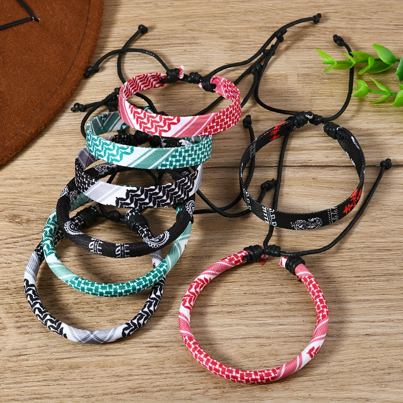 Image of 8pcs Arab Scarf Style Braided Bracelet Handmade, For Teenager, For Teenager
