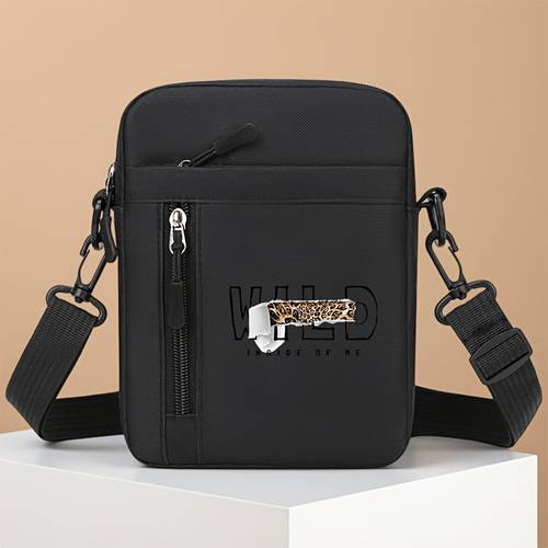 item picture wm01167 high quality fabric unisex fashion style single shoulder bag nylon lightweight versatile phone pouch stylish and simple crossbody bag for fashionable zippered wallet with multiple zippered compartments travel accessory