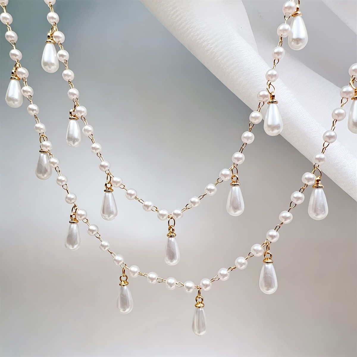 TEMU 1 Meter/39.37 Inches Jewelry Making Chain, Elegant Pearl Pendant, Exquisite And Fashionable, For Handmade Necklace, Bracelet, And Jewelry