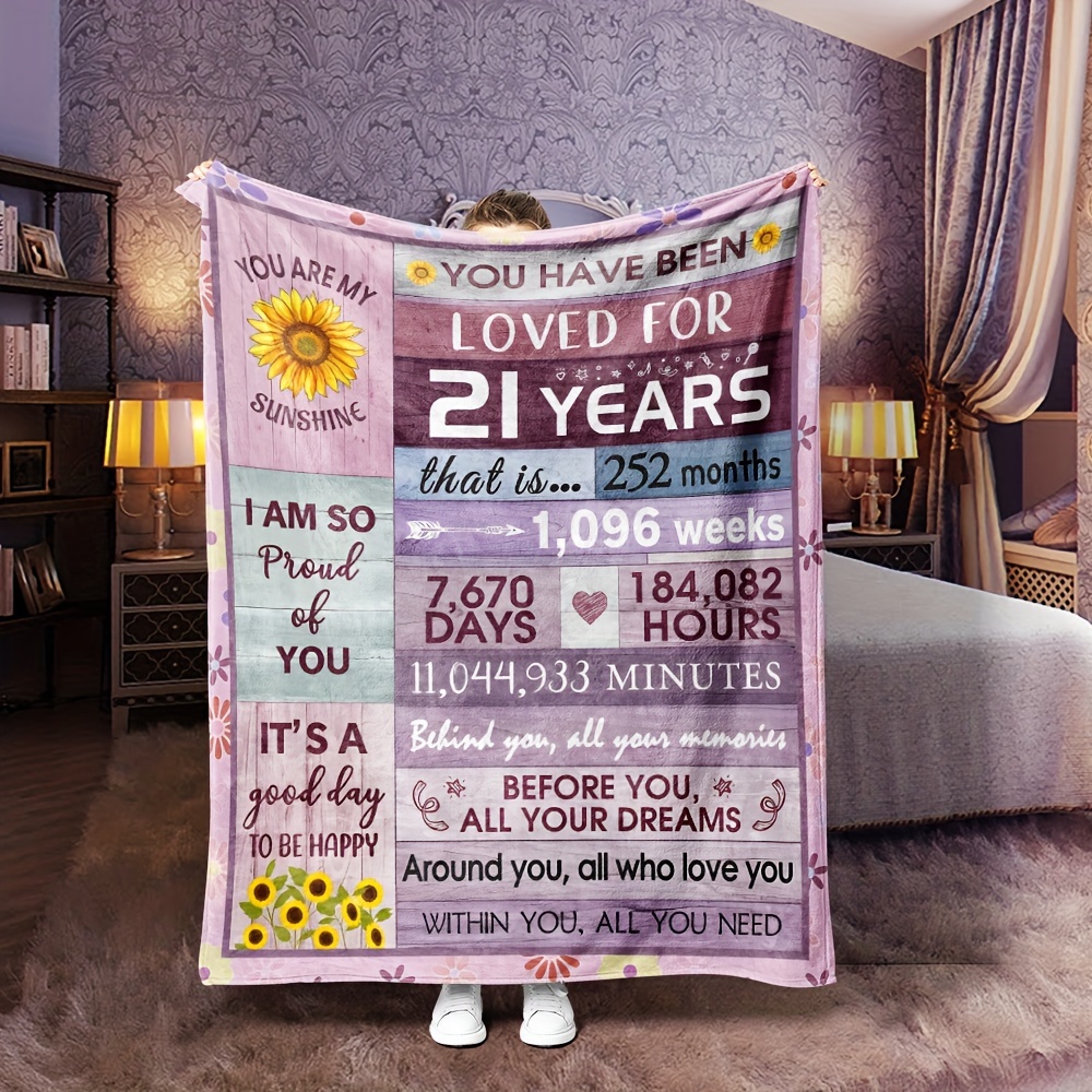 TEMU A Unique Blanket For Their 21st Birthday Gift, Present For Turning 21, And Decorations To Their 21st Birthday