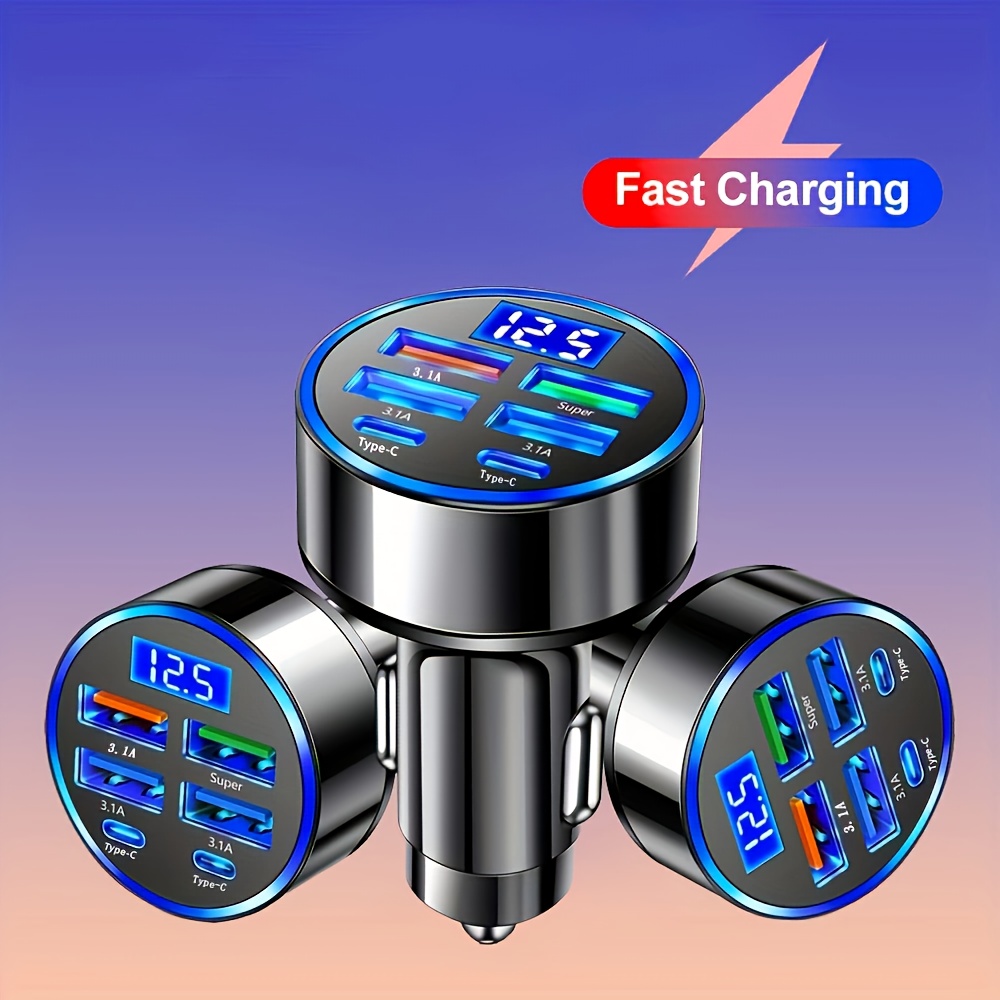 Fast Car Charger (PD + USB, Digital Display) on Temu