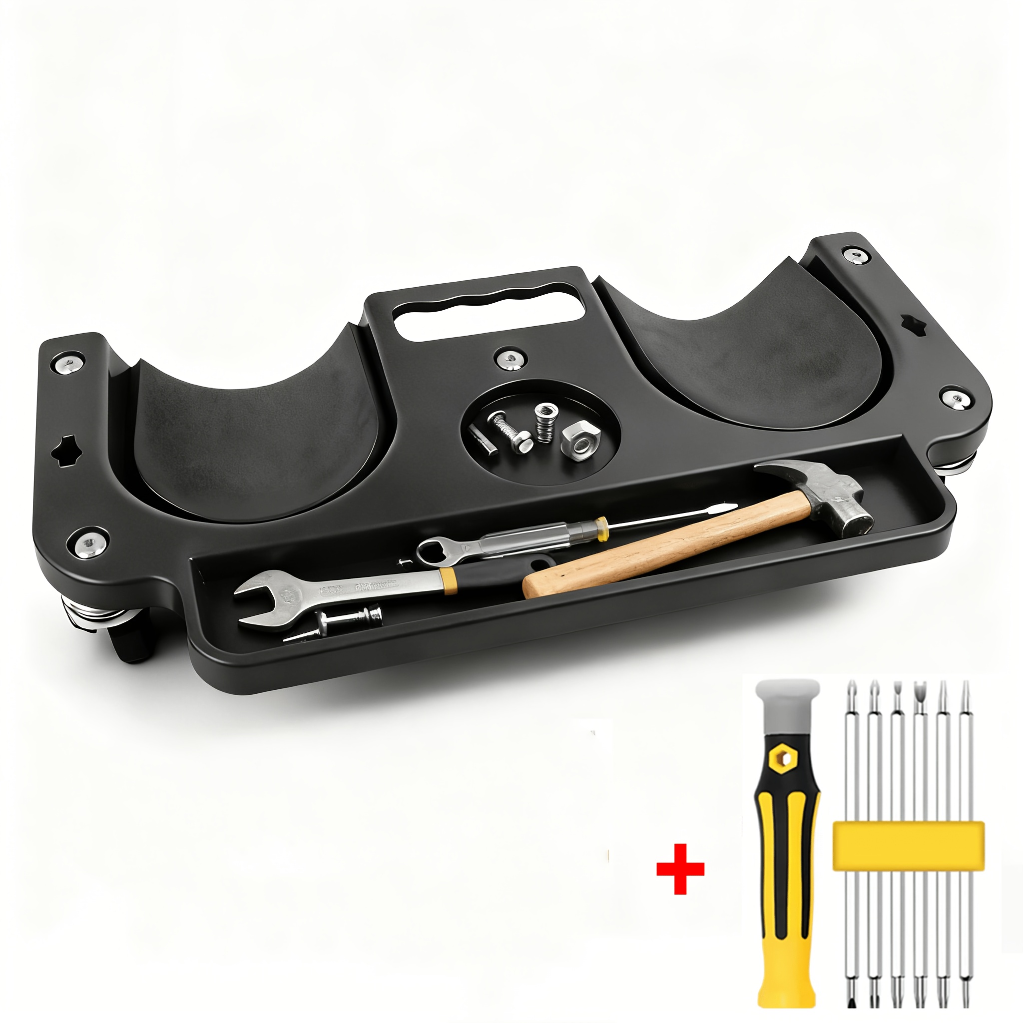 TEMU []rolling Creeper/pads Abs High-impact Frame, With Built-in Tool Tray, Comfortable Cushioned Pad For Machine Workers, Carpenters, Flooring, And