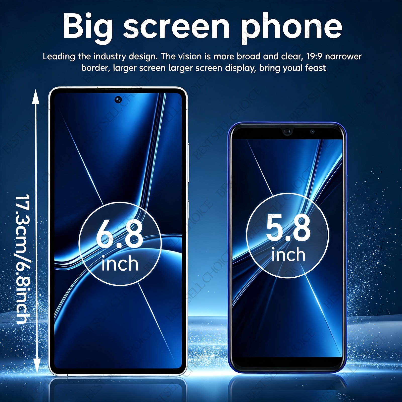 Powerful 6+64GB Unlocked 5G Cell Phone, 6.8 Inch HD Screen