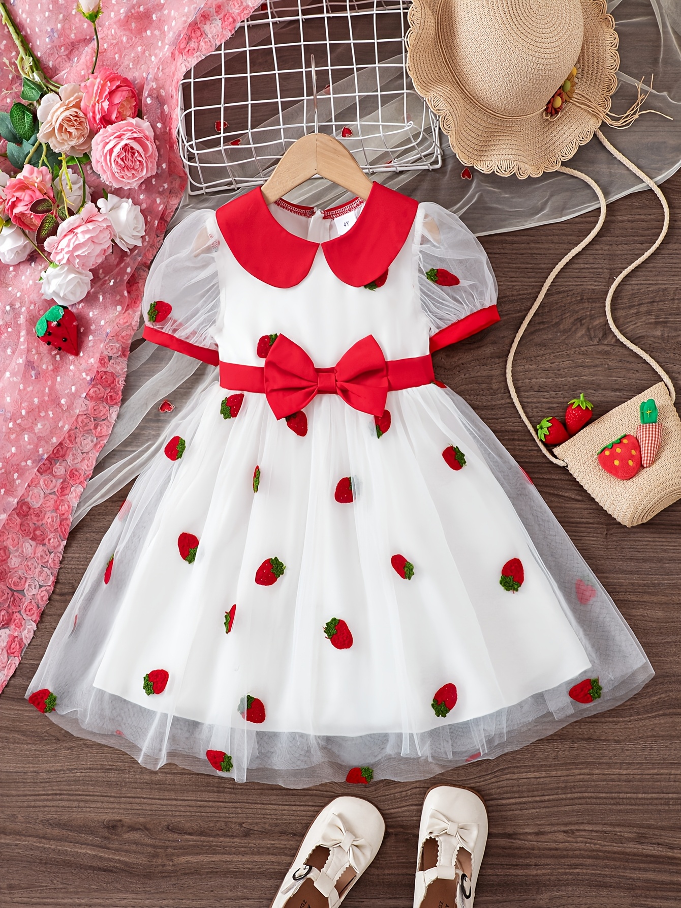 valentino embroidered floral dress Strawberry Embroidered Dress: Sweet Summer Style – Tara Baby Shop
