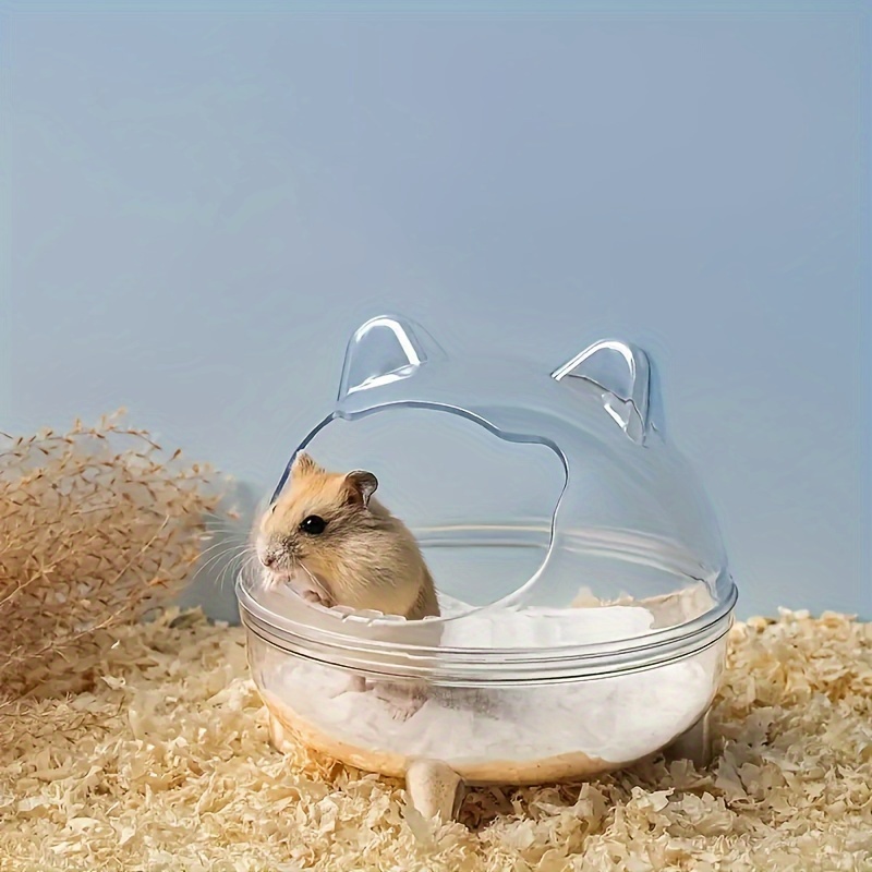 

1pc Tpu Hamster Sand , Transparent Small Animal Bathroom With Large Space For Pet Hamster Toilet, Shower Room Accessory