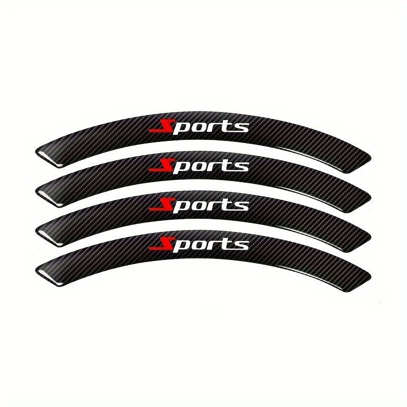 TEMU 4pcs Sports Carbon Fiber Car , Abs Wheel Eyebrow Protectors, Anti-scratch Bumper Trim For Vehicle Body, Left Location