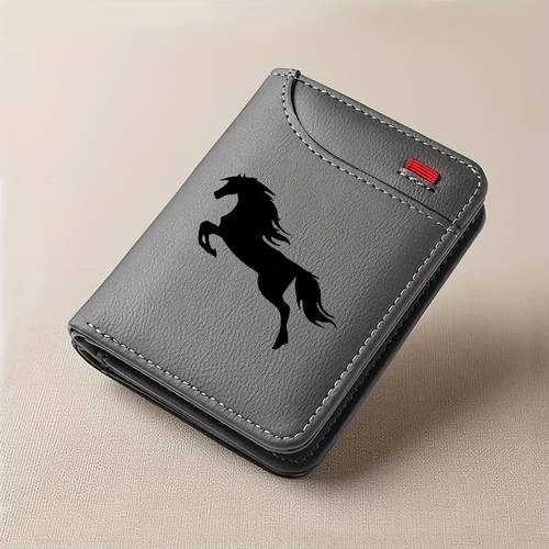 1pc mens vintage faux leather credit card wallet print with multiple card slots id credit card holder travel coin purse mens gift cute wallet