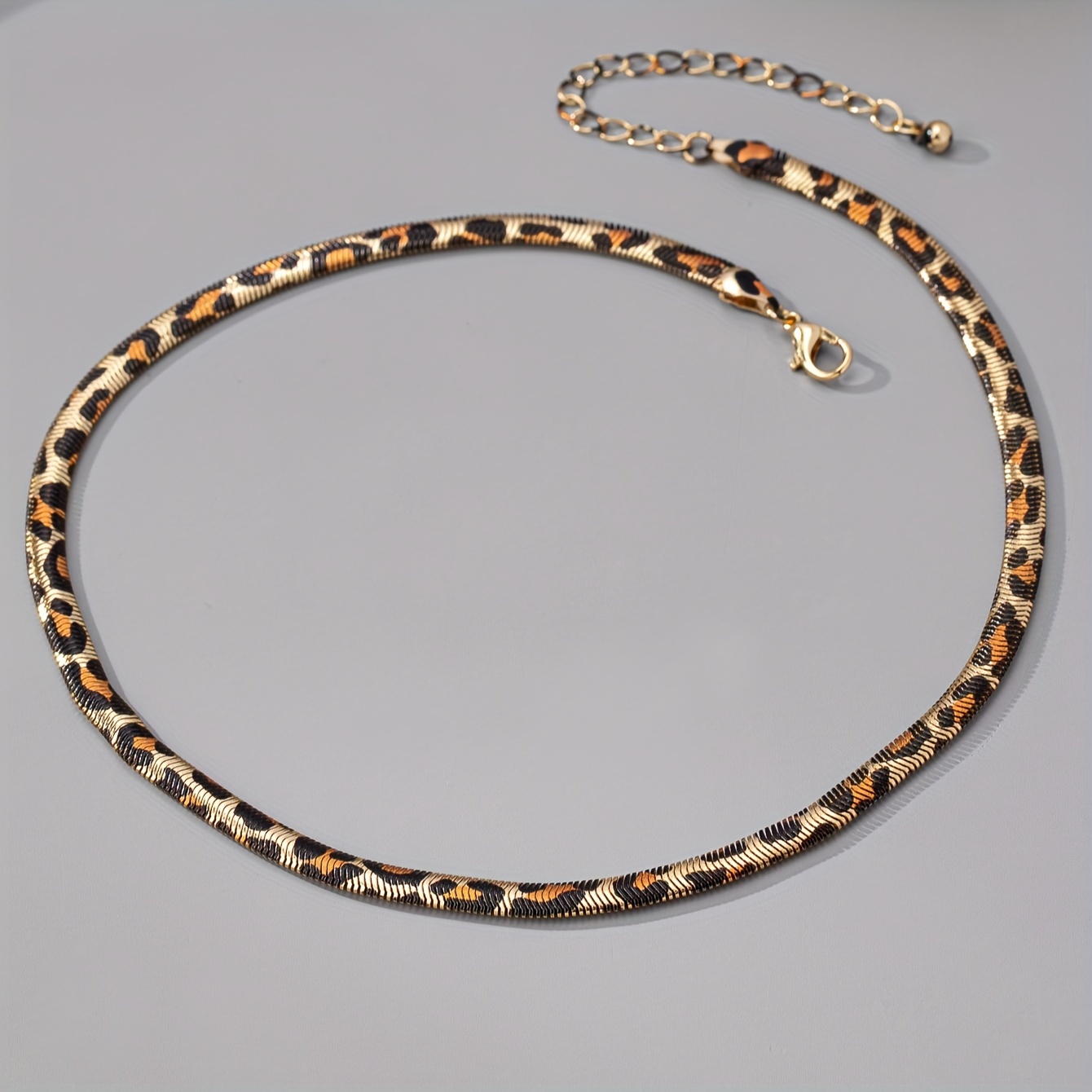Versatile Summer Leopard Print Snake Chain Necklace