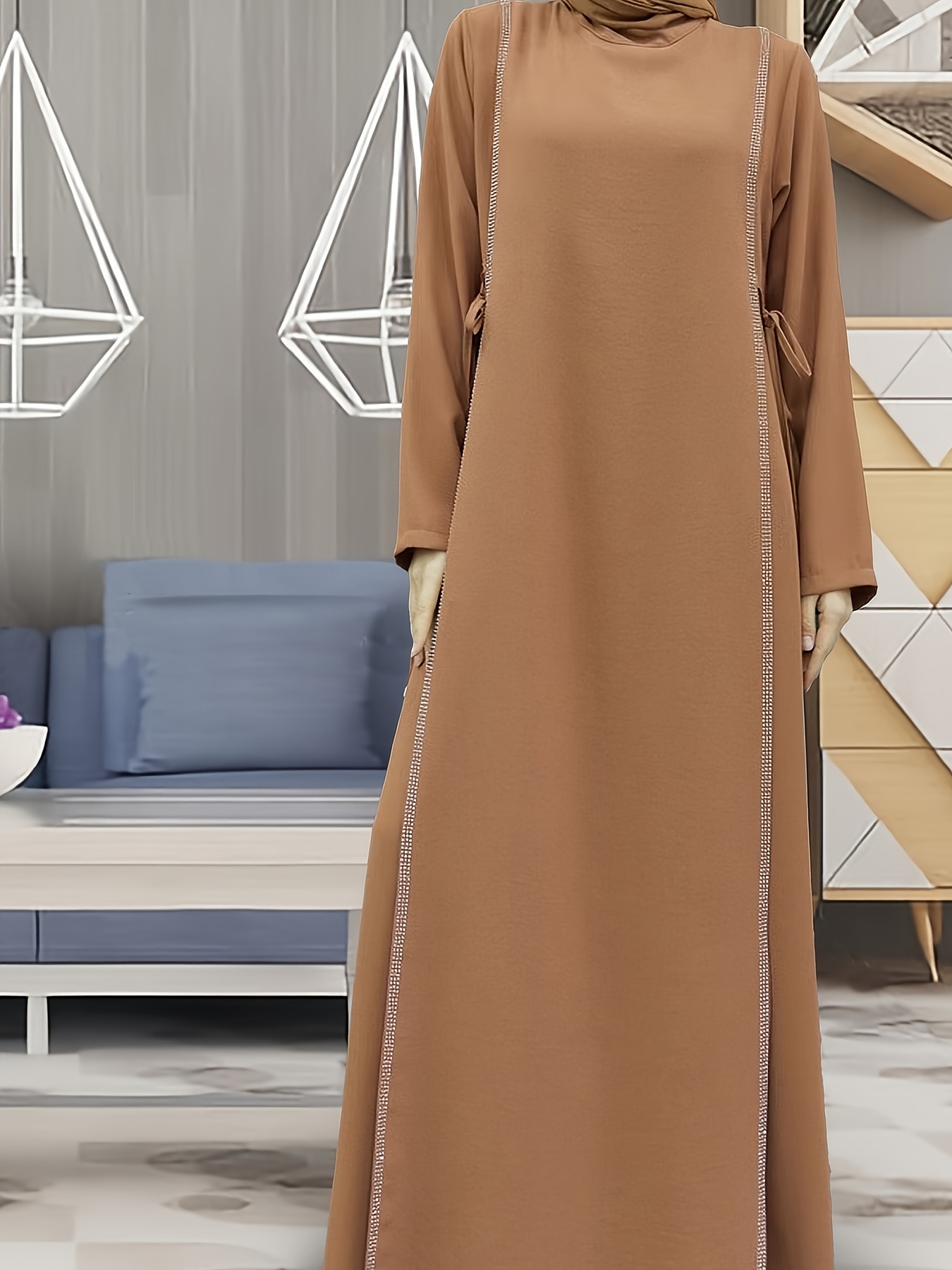 womens islamic abaya elegant muslim long dress long sleeves - Temu Mauritius