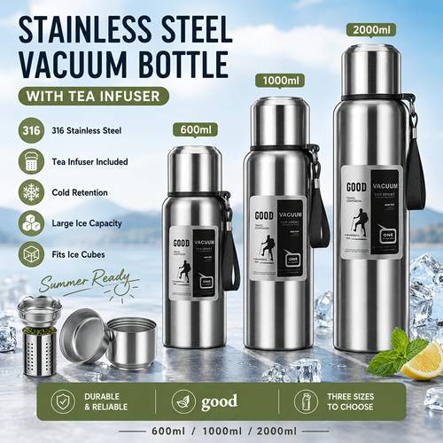 insulated cup steel large capacity water filtration design body portable hand handle high quality travel commuting office exercise drink multi specification