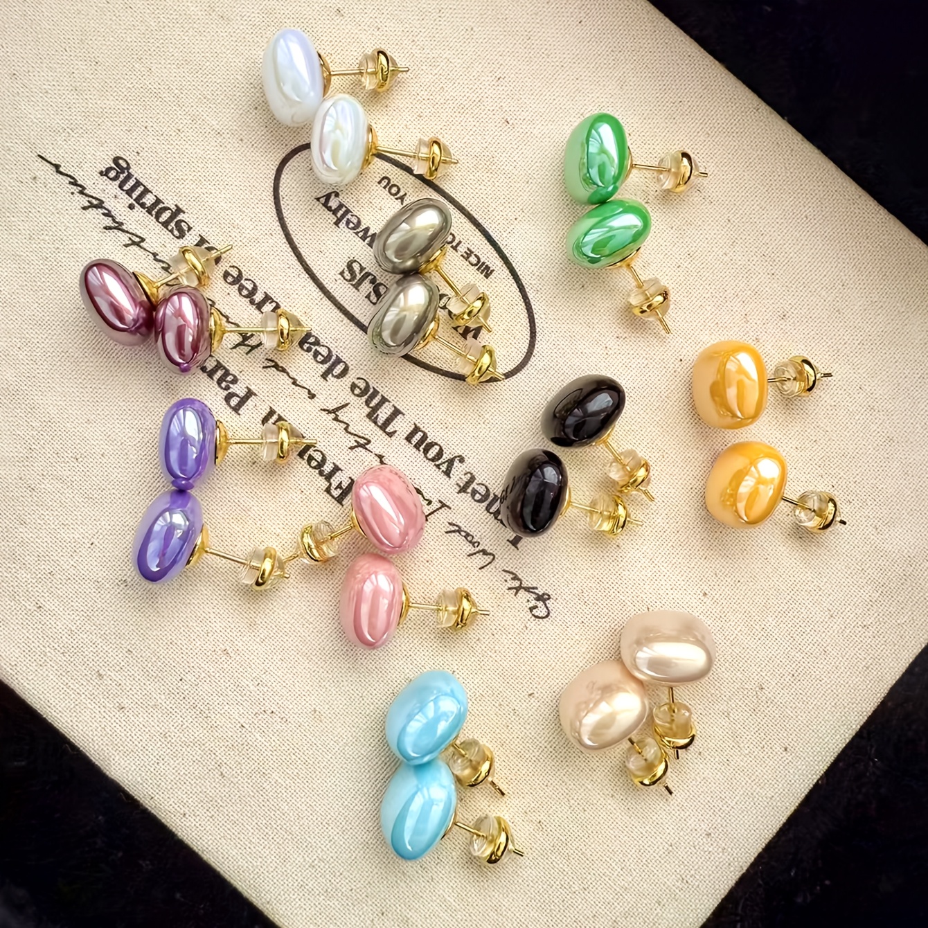 10 Pairs Cute Fashion Multi-Color Earrings Set, Elegant Style