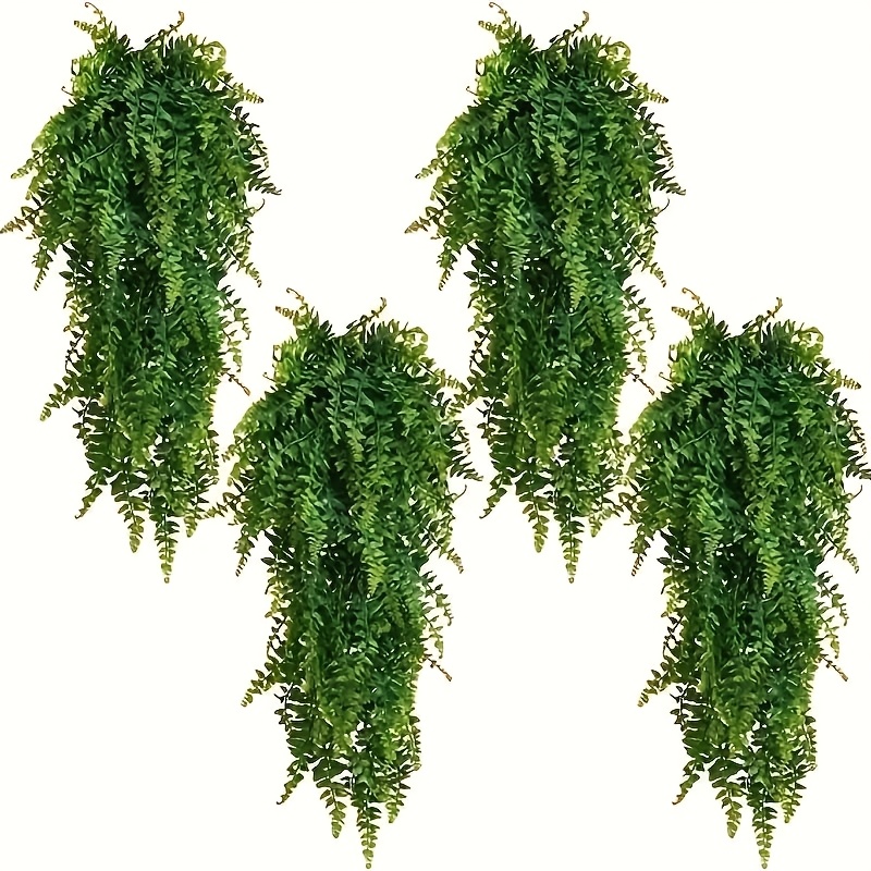 

4pcs Artificial Persian Grass Rattan Hanging Plants, Plastic, No Electricity Required, Featherless, With Wall Mount For Indoor/outdoor Decor, Wedding, Office, Garden, Porch, Balcony