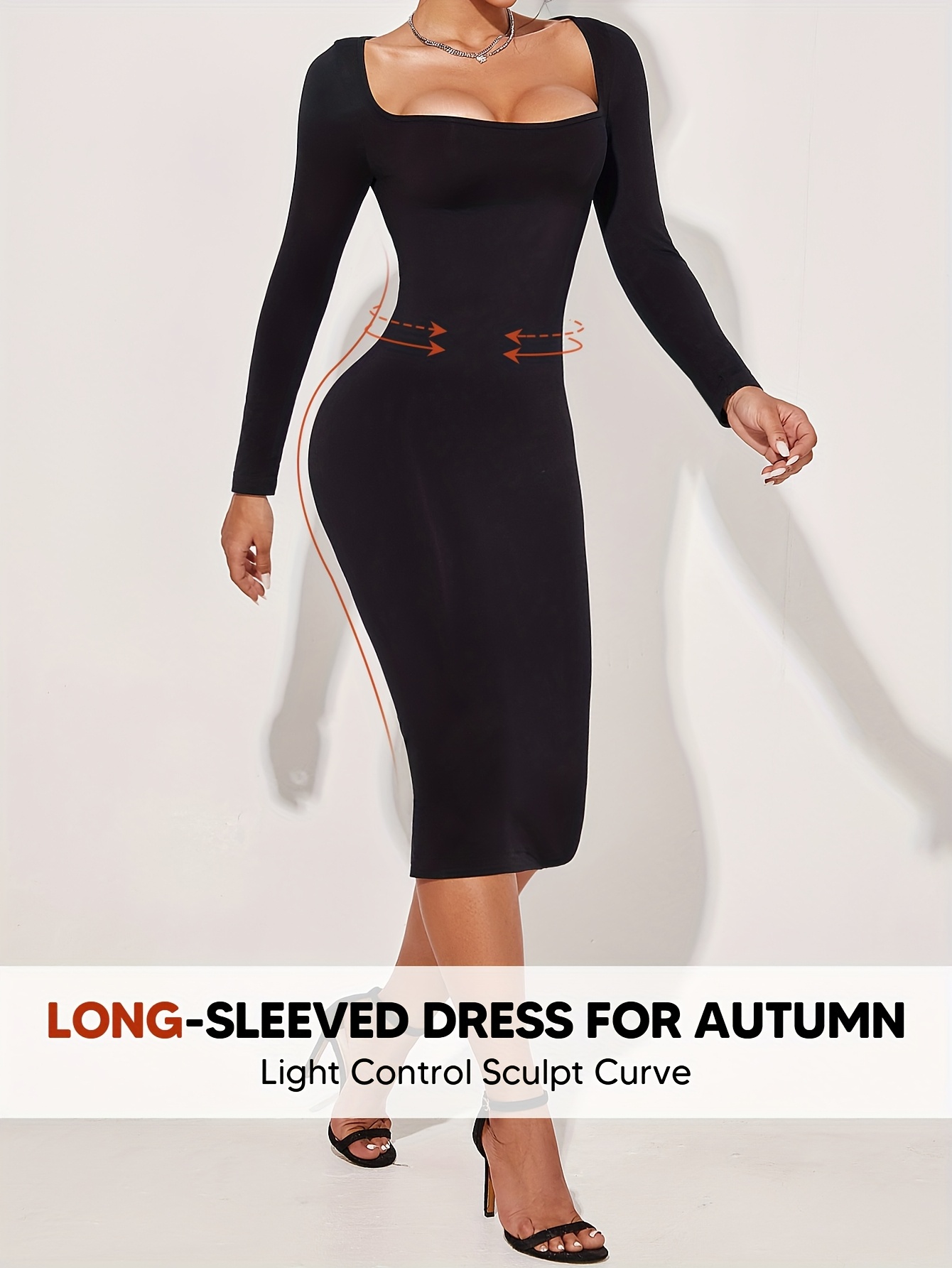 long sleeve black mini dress TARI BLACK KNIT LS MINI DRESS – DISSH main image 0