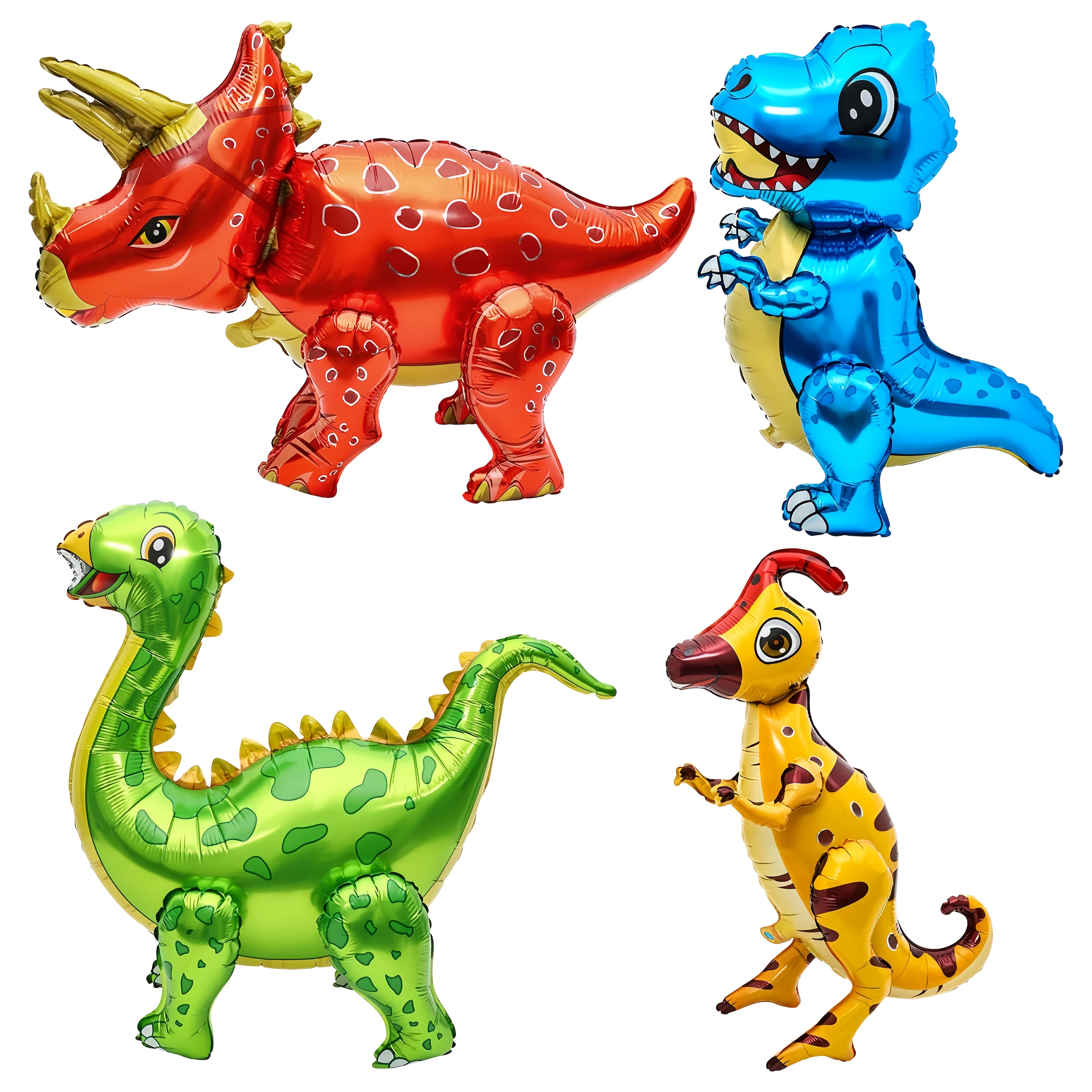 1pc/4pcs Giant Freestanding Dinosaur Foil Balloon, Suitable For Dinosaur Birthday Party Decorations