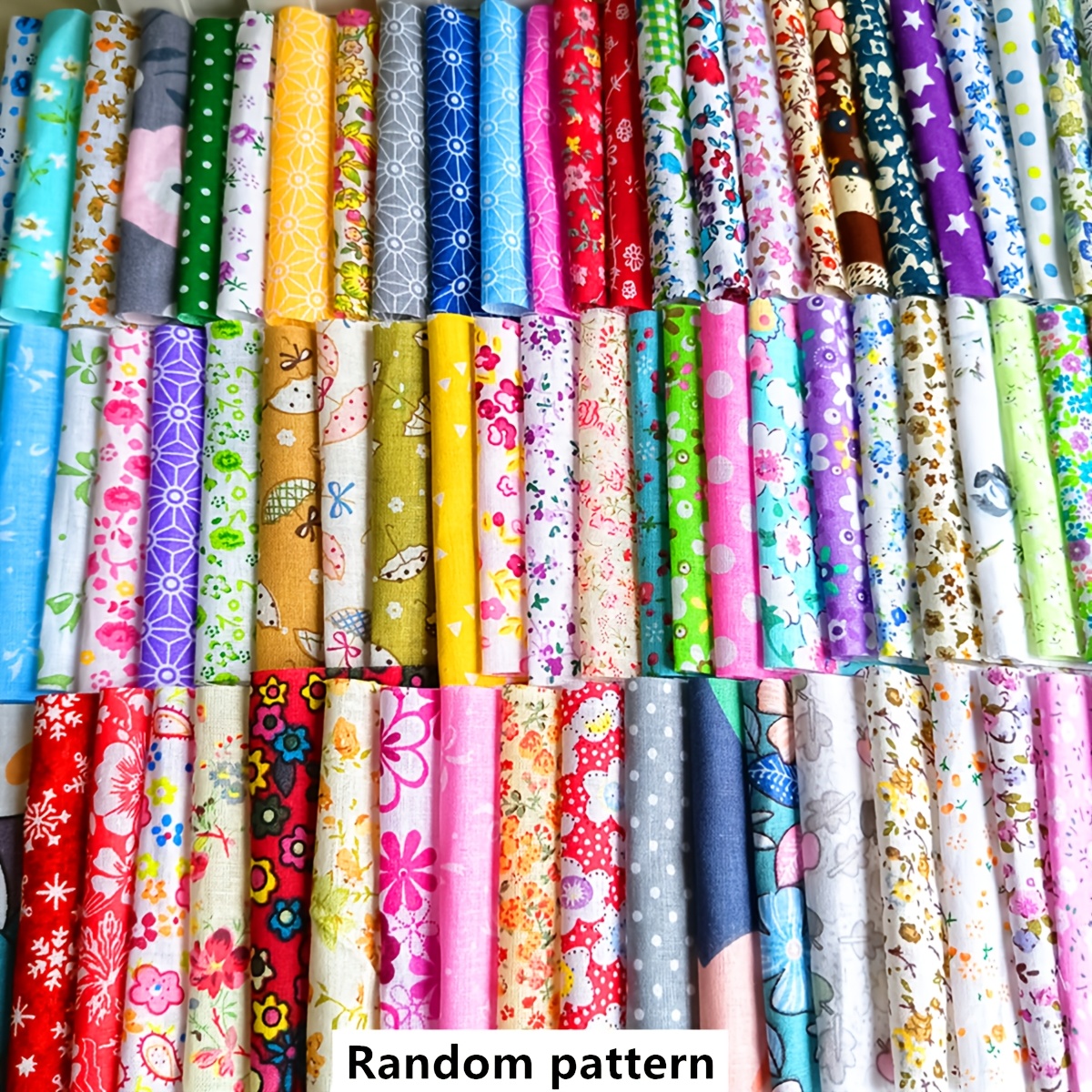 

56pcs Floral Pattern Quilting Fabric Bundle, 100% Polyester Precut Squares For Hand Sewing, Scrapbooking & Creative Sewing Practice, Hand Wash Only