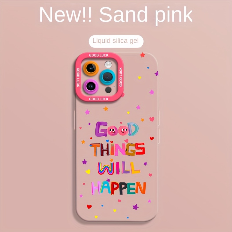 TEMU Phone Case - Cartoon Cute Letter Angel Phone Case, For Iphone 15 Pro Phone Case Male And Female Mobile Phone Case 14pro/ 13pro /12pro/12,