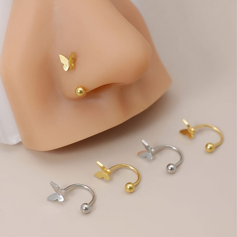 TEMU A Minimalist U-shaped Septum, Low-allergy 316l Stainless Steel Lip Ring, Designed For Hanging Ear Cartilage Piercings, Suitable For Women's Helix Lobe Earrings