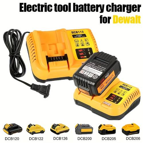 item picture for dewalt 12v 20 rapid battery charger compatible with 20v 12v 60vbattery dcb120 dcb126 dcb208 dcb201 dcb200 dcb612 dcb609 dcb606 suitable for electric tool batteries and for electric tools excluding batteries