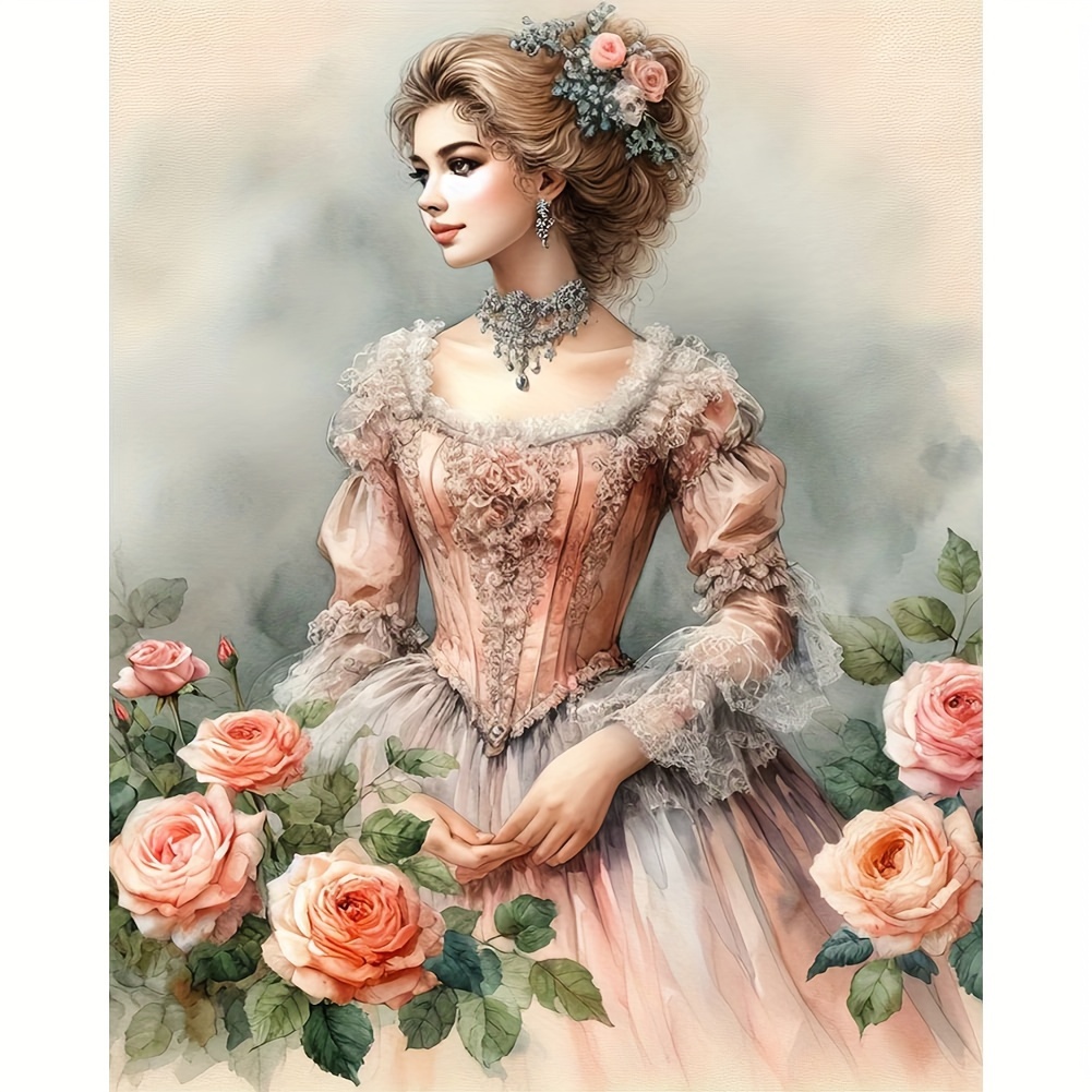 

Victorian Lady 5d Diy Diamond Painting Kit For Adults, Full Drill Round Acrylic Diamond Embroidery Set, Cross Stitch Mosaic Art Craft For Home Wall Decor, Ideal For Beginners & Gift Giving