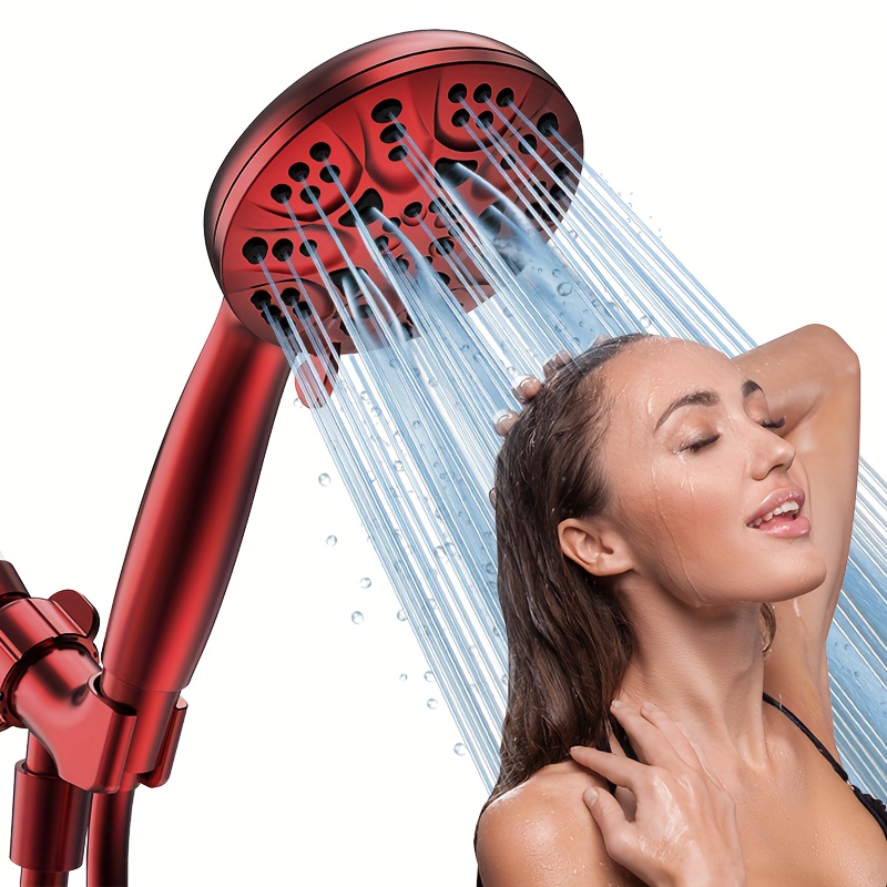 

6 Functions Handheld Shower Head Set, High Flow Bathroom Shower Head With Handheld Replacement Tool-free 1-min Installation With 59 Inch Hose Holder Teflon Tape