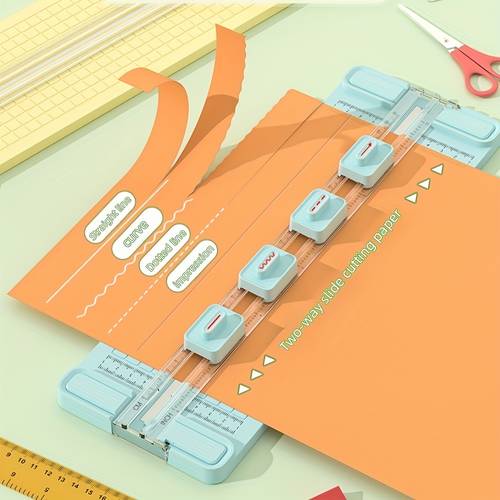item picture a multi functional abs material paper cutter with replaceable a photo and trimmer lightweight and portable suitable for and home use manual operation without charging 4 different