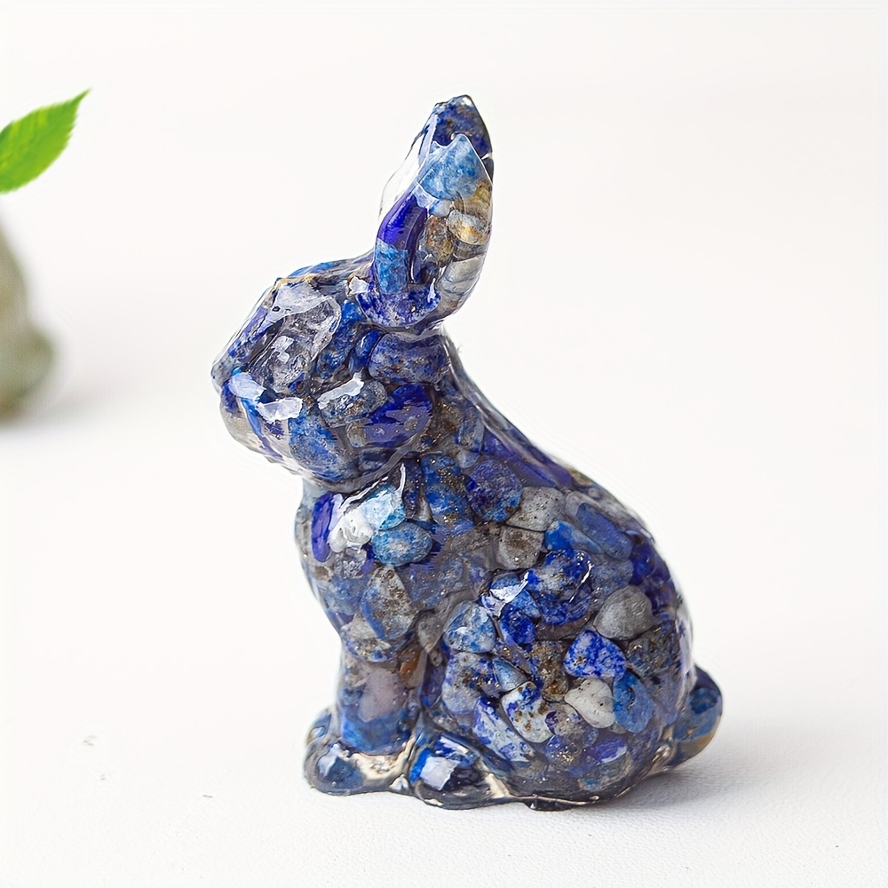 E-shop Amethyst Harz Hasenfigur - Funkelnde lila Edelsteine drinnen, Sammlerstück