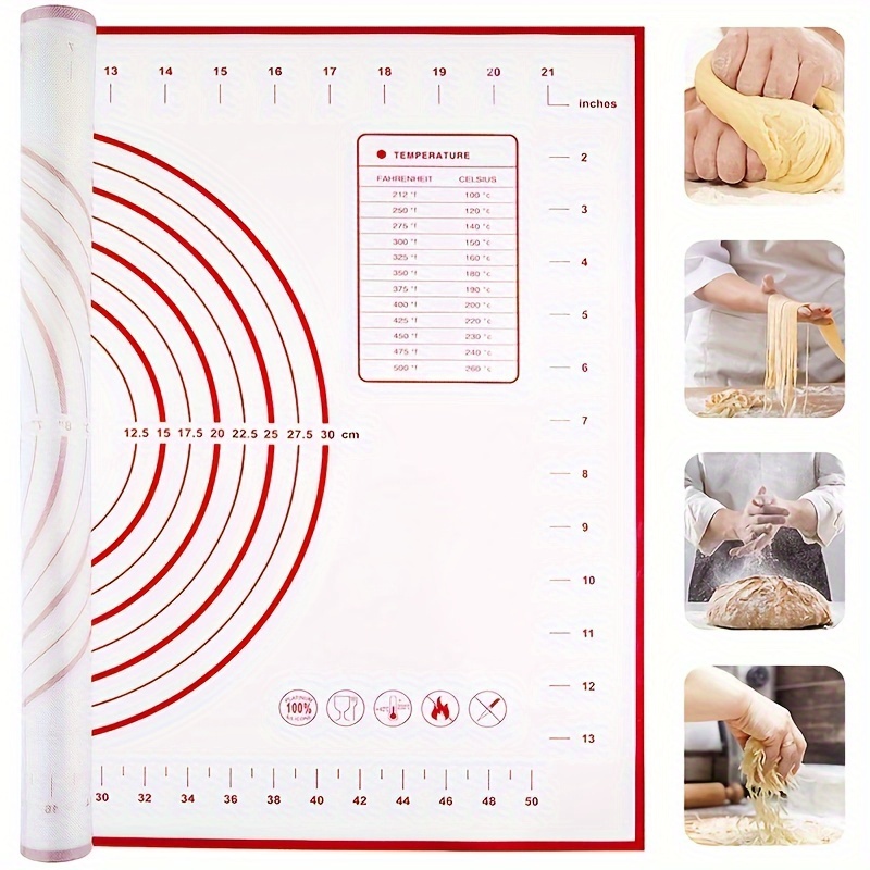 

Tapis de Cuisson en Silicone Oversize 80/50cm, Tapis de Pétrissage et Roulement, Outils de Pâtisserie, Pâte à et Pizza, Tapis de Cuisine en Silicone Antiadhésif