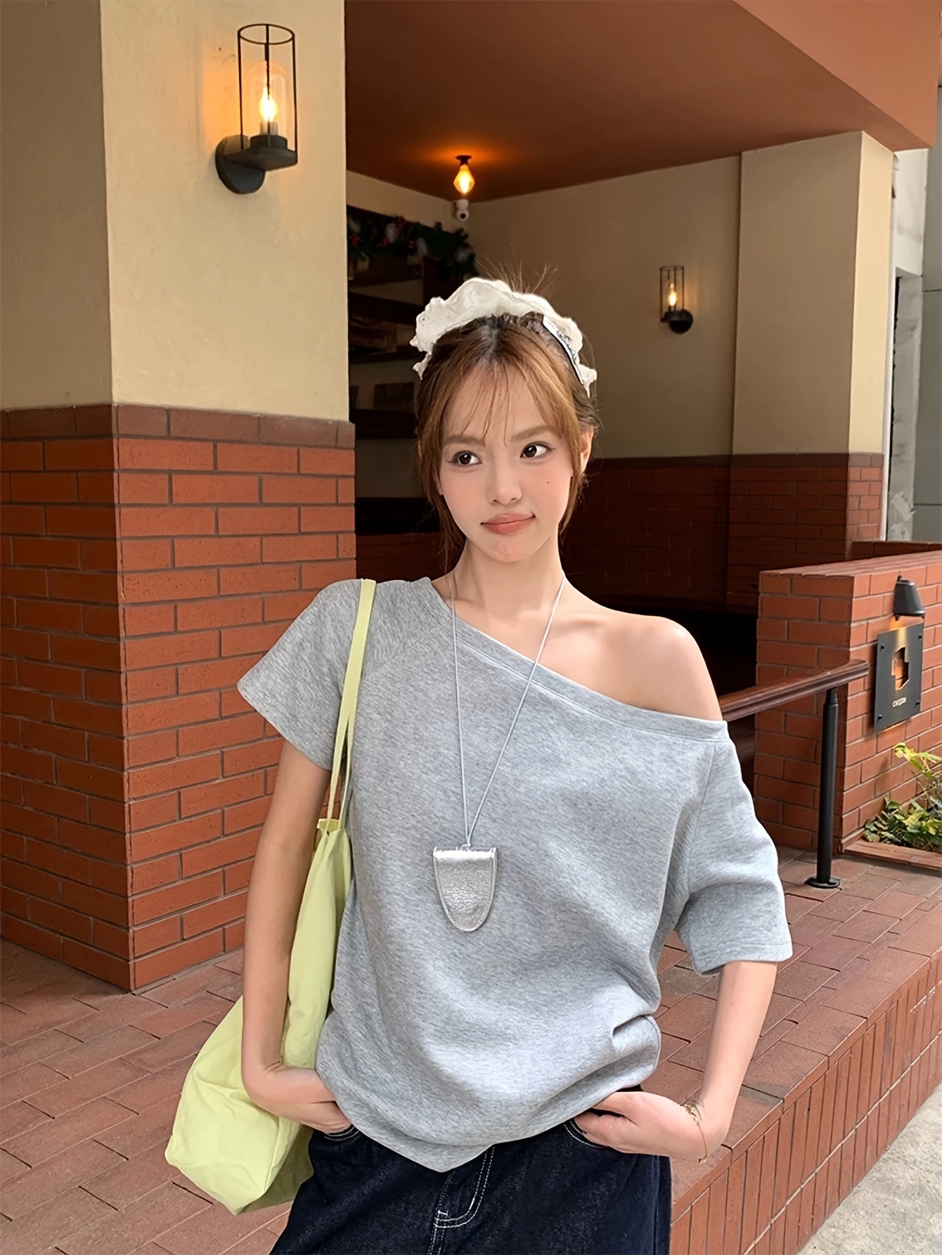 camiseta hombros descubiertos mujer blusa chic no Temu Spain