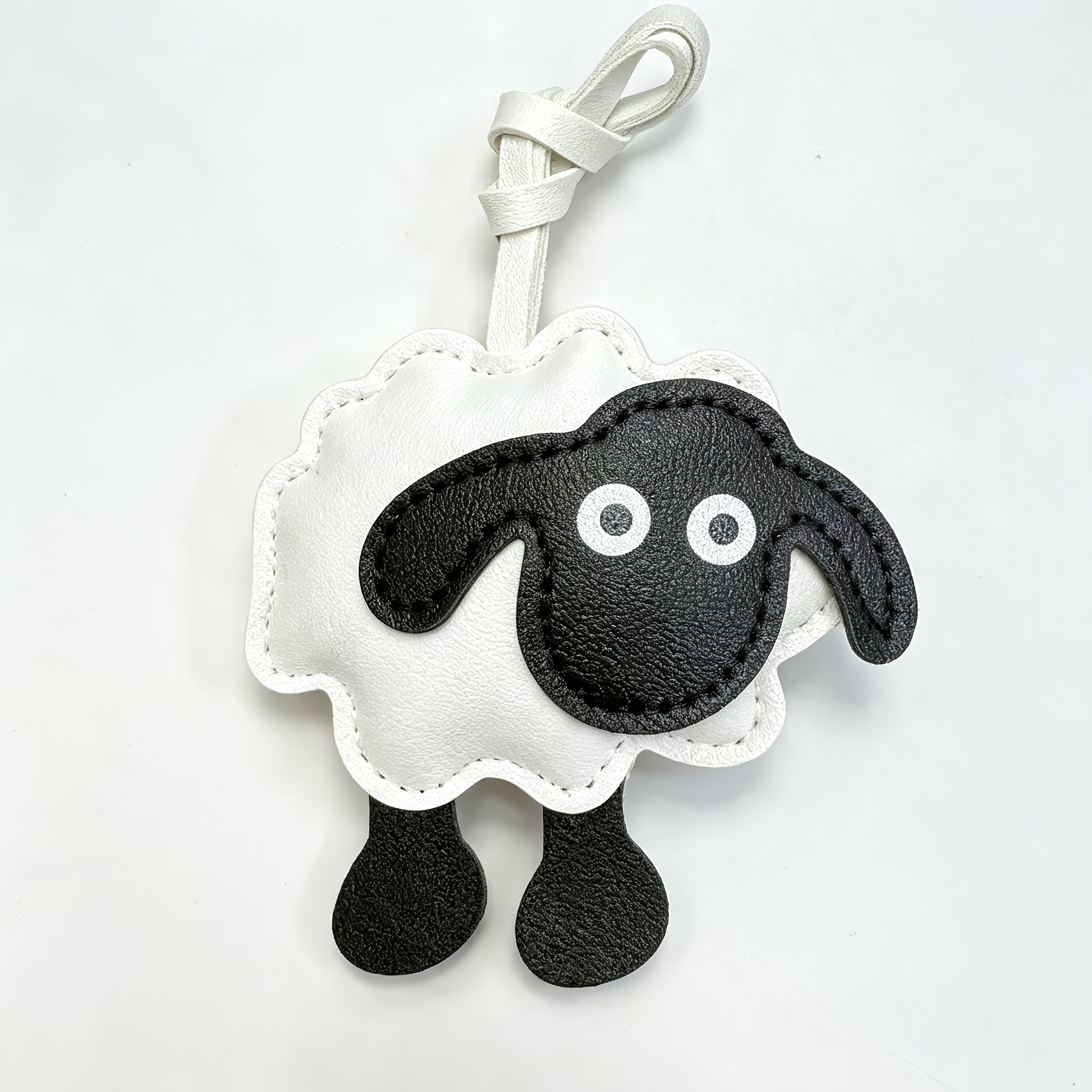 TEMU Ciondolo per borsa a forma di in PU a forma di cartone animato con squisita lavorazione a cuciture, portachiavi natalizio da donna