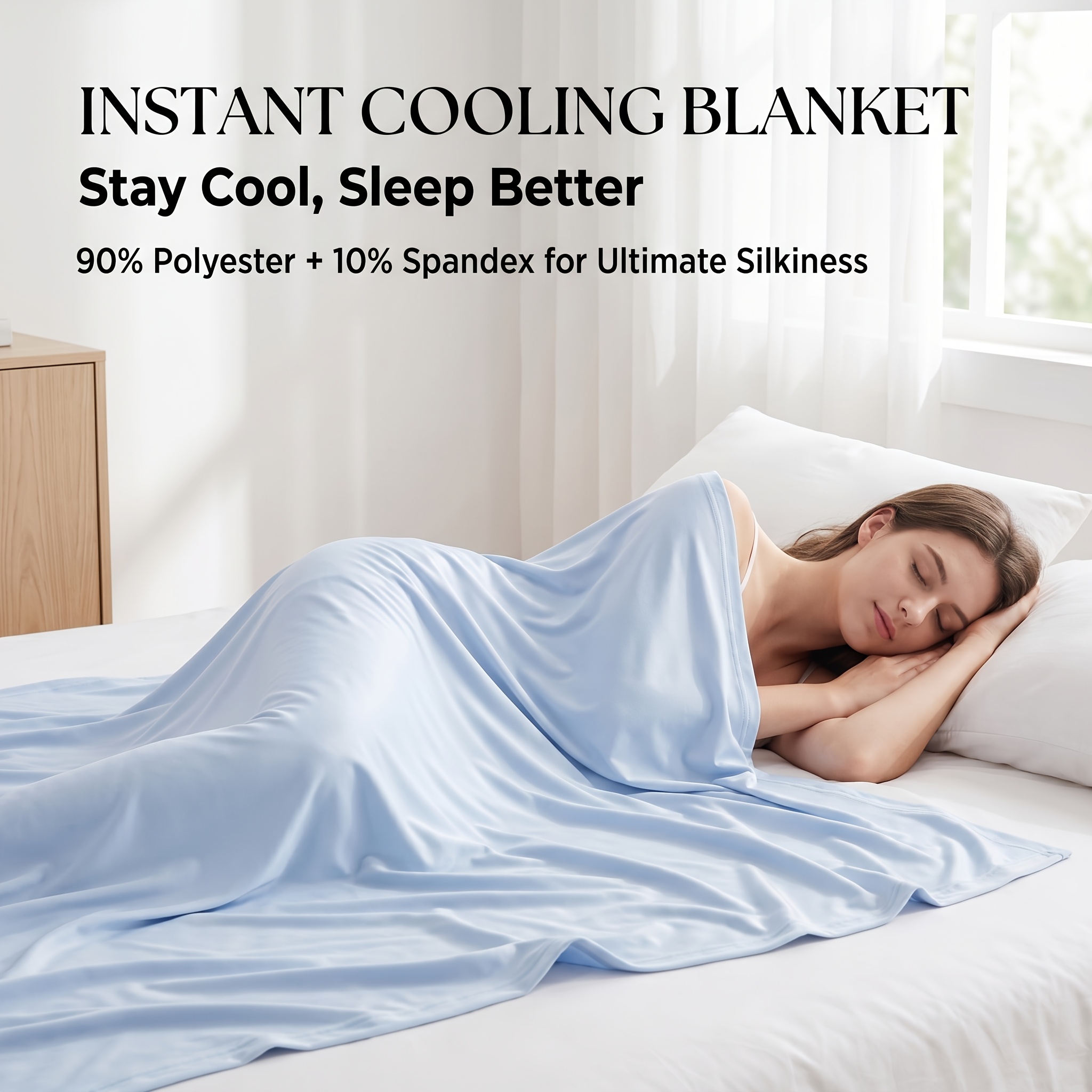 Instant Cooling Blanket Suitable for Hot Sleepers & , Lightweight Breathable Bed Throw with Cooling Technology, Suitable for , for Bed, Couch, Office Use, Washable for and Travel