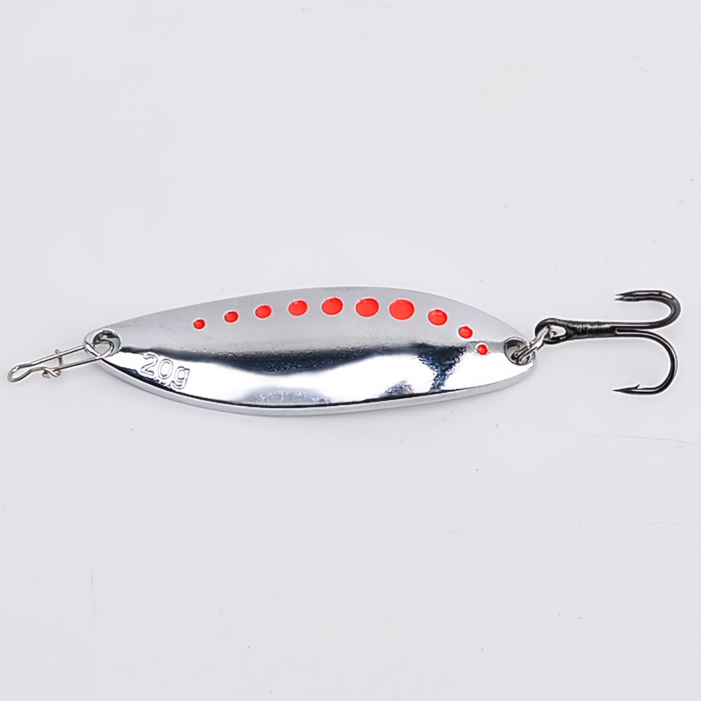TEMU 1pc Fishing Lure, 10g 15g 20g Golden And Silvery, Metal Spinners Lures With Treble Hook For Freshwater & Saltwater Fishing