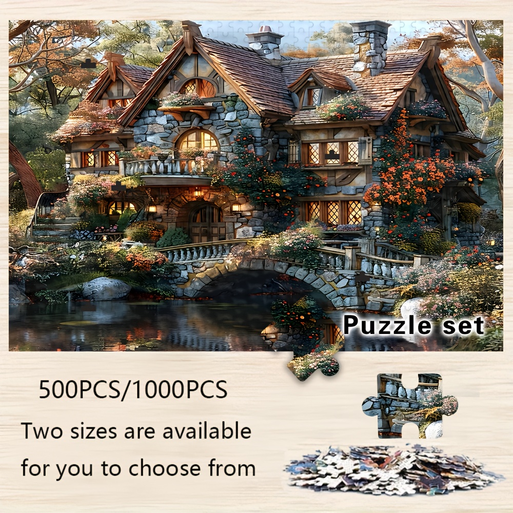 Puzzle 1000 Pezzi Per Adulti - Happy Mushroom Village, Attività Rilassante, Regalo Per Donne E Uomini, Dimensioni 70x50 Cm