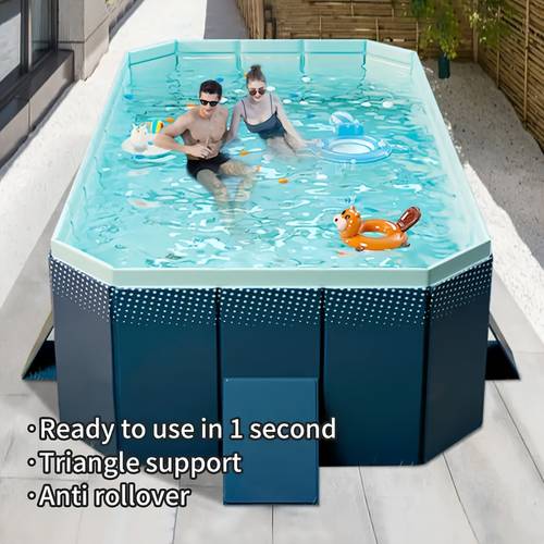 foldable swimming pool suitable for adults and families non inflatable frame outdoor swimming family swimming pool thickened dog supporting ground garden backyard
