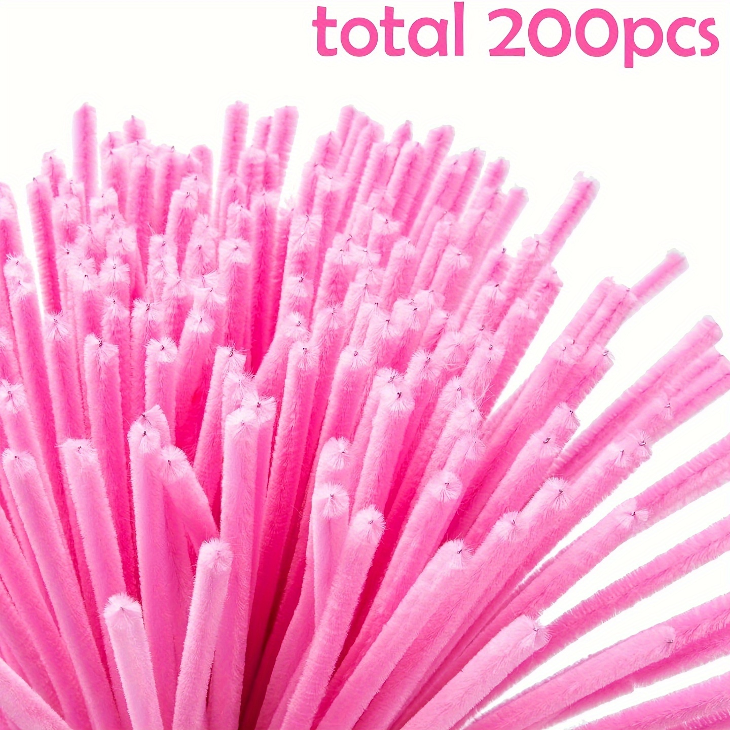 

200pcs Dark Pink Pipe Cleaner Set For Crafts, Upgrade Encryption Twist Sticks Diy Crafts Projects, Creative Home Decoration Supplies Bouquet Supplies Leaf Stem Crafts