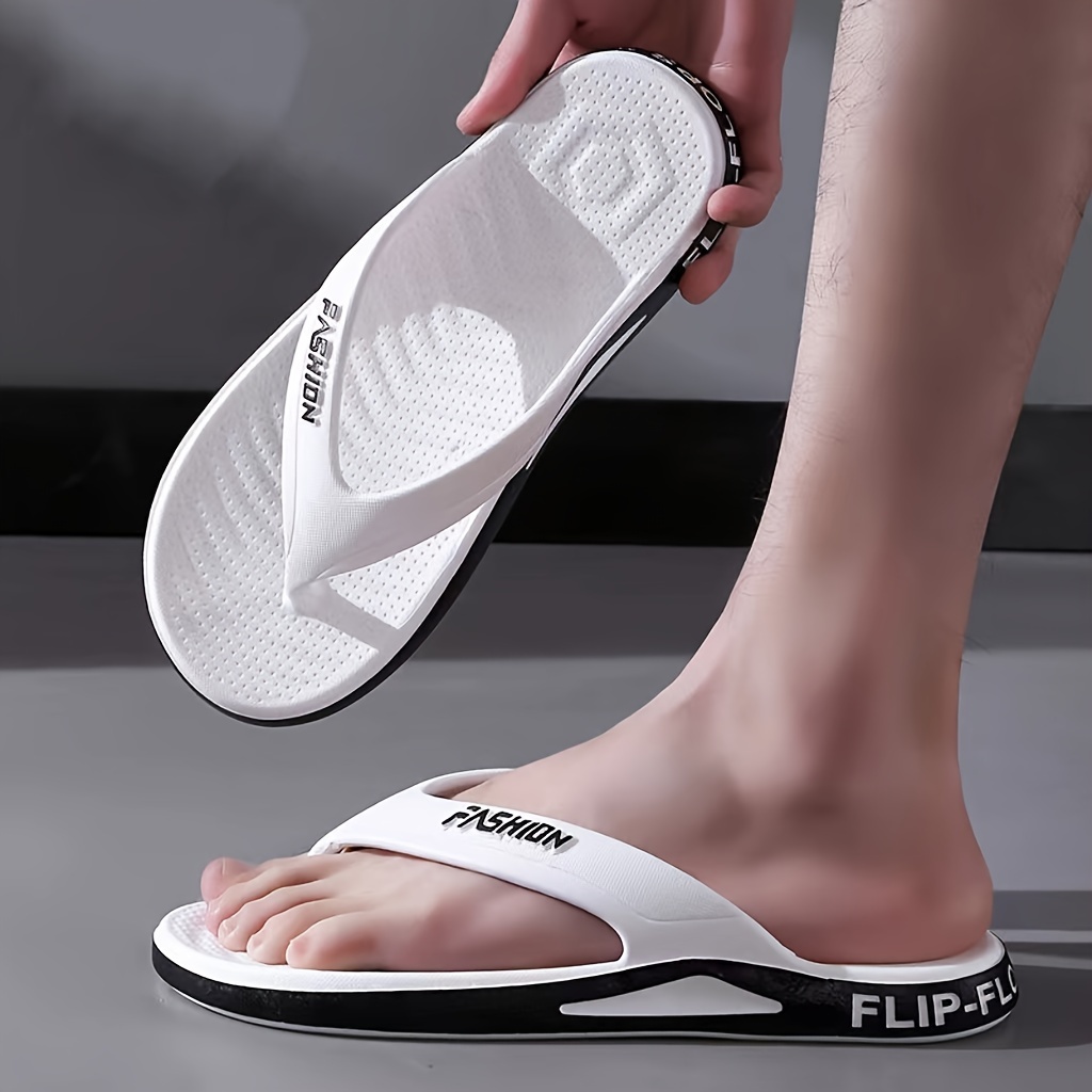 

Men's Trendy Lightweight Flip Flops, Comfy Non Slip Casual Durable Anti Odor Eva Thong Sandals For Men's Outdoor Activities