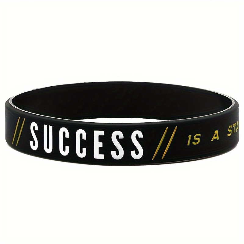3pcs Motivational Inspirational Quotes Silicone Wristbands, Gift